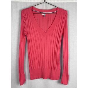 Vintage Y2K Old Navy Sweater V-Neck Pink Preppy Fairy Slim Fitted